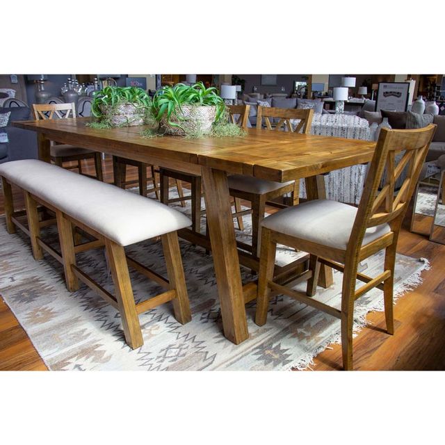 Jofran Telluride Counter Table, 5 Counter Stools & Bench-3