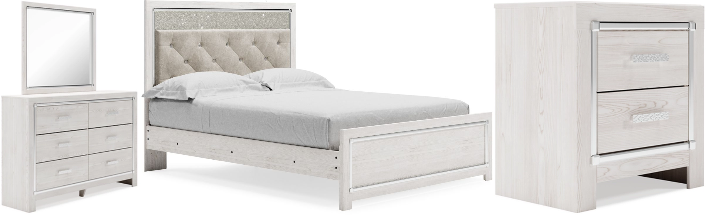 Signature Design by Ashley® Altyra 4-Piece White Queen Panel Bed Set