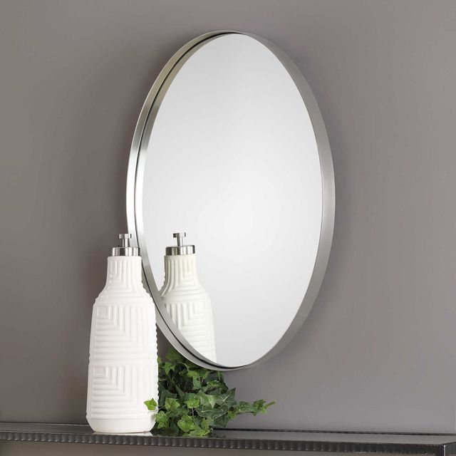 Uttermost® Pursley Brushed Nickel Oval Mirror-3