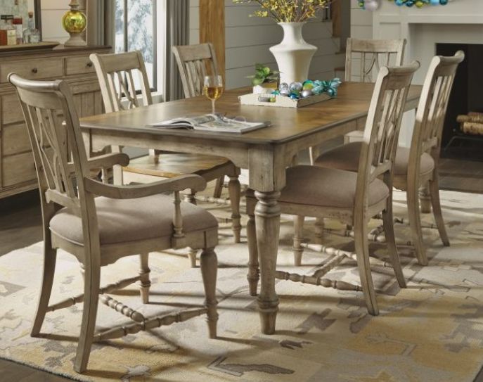 Flexsteel wooden dining table with matching chairs 