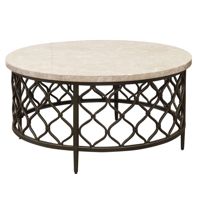 Steve Silver Co. Roland Round Stone Top Cocktail Table-0