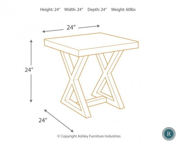 Table d'extrémité carrée Wesling, brun, Signature Design by Ashley® 2