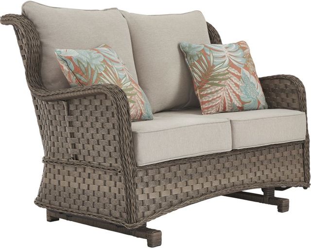 Signature Design by Ashley® Clear Ridge Light Brown Loveseat Glider with Cushion-0