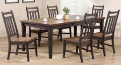 Allwood Furniture Group #120 Rustic Solid Wood Two Tone Extension Dining Table and Side Chairs