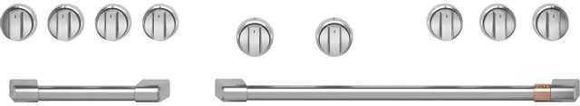 Café™ 48” Brushed Stainless Handle & Knob Set for Pro Range and Rangetop