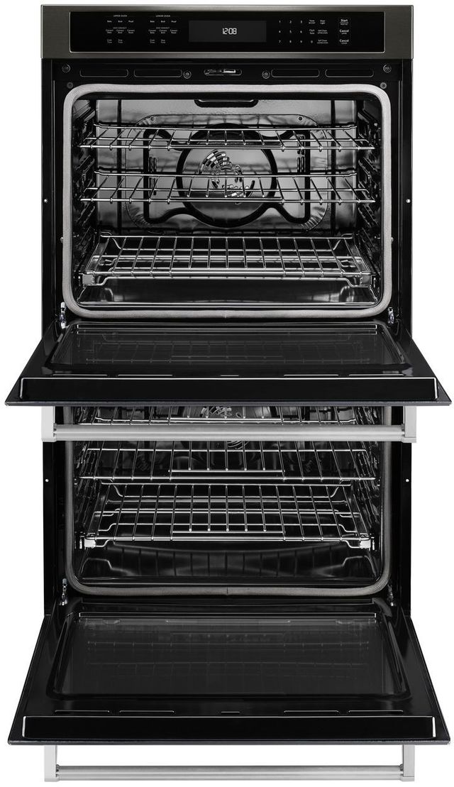 KitchenAid® 30" Black Stainless Steel with PrintShield™ Finish Electric Built In Double Oven-1