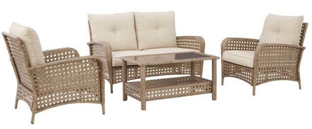 Signature Design by Ashley® Braylee 4-Piece Driftwood Outdoor Seating Set