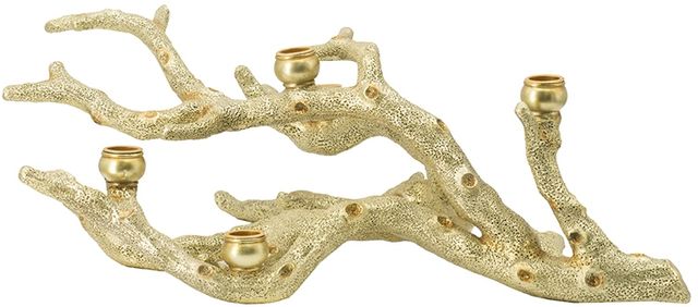 A & B Home Champagne Gold Tree Branch Candle Holder-0