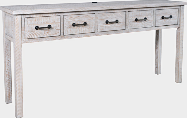 Jofran Inc. North Coast White Wash 5 Drawer Accent Console Table-1