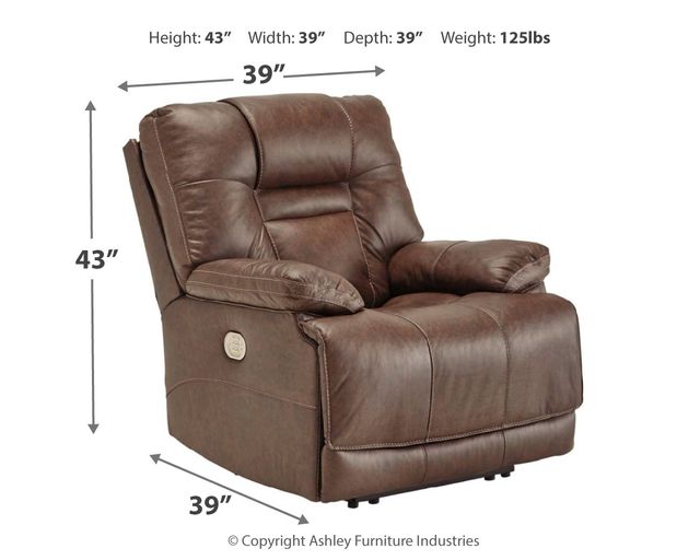Signature Design by Ashley® Wurstrow Umber Power Recliner with Adjustable Headrest 5