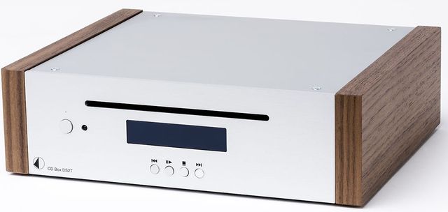 Pro-Ject Silver High-End Audio CD Transport with Walnut Wooden Side Panels 0