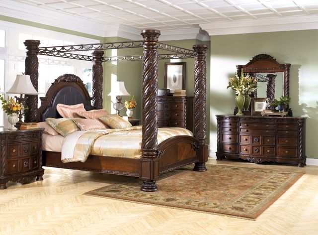 Millennium® By Ashley® North Shore Dark Brown King Canopy Bed 15