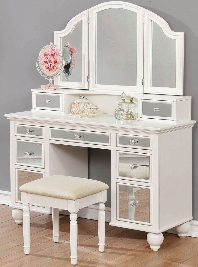 Ainsley Vanity Desk ~ Crisp White – Hives and Honey