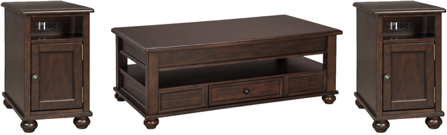 Signature Design by Ashley® Barilanni 3-Piece Dark Brown Living Room Table Set