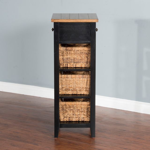Sunny Designs Accents Black and Natural Storage Rack w/ Baskets 2