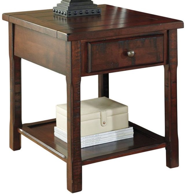 Signature Design by Ashley® Hindell Warm Brown Park End Table 0