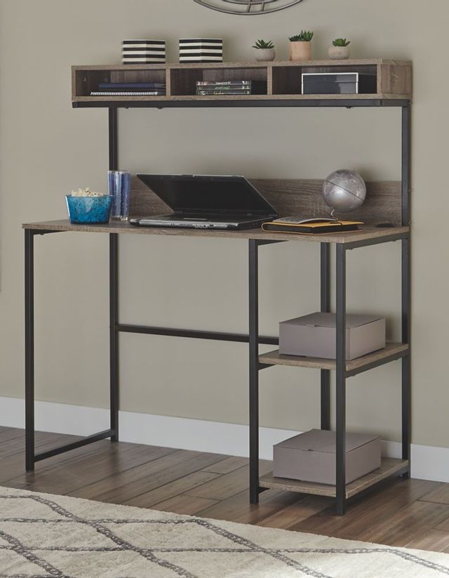 Signature Design by Ashley® Daylicrew Grayish Brown Home Office Desk and Hutch 5