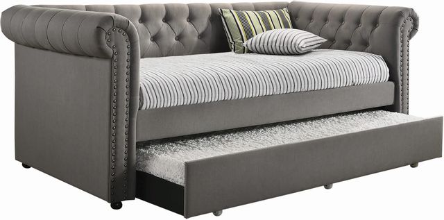Coaster® Kepner Grey Chesterfield Daybed-0