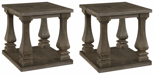 Signature Design by Ashley® Johnelle 2-Piece Weathered Gray End Table Set 0