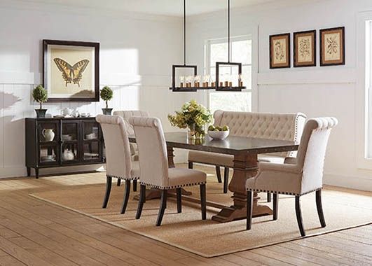Coaster® Mapleton Cream Upholstered Dining Arm Chair 1