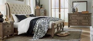 Liberty Americana Farmhouse 5-Piece Beige/Dusty Taupe King Bed Set