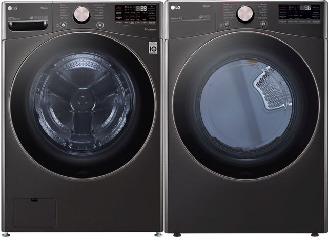 LG Black Stainless Steel Front Load Laundry Pair-0