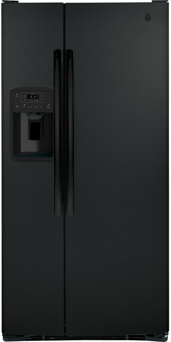 Réfrigérateur côte-à-côte de 33 po GE® de 23,2 pi³ - Noir 0
