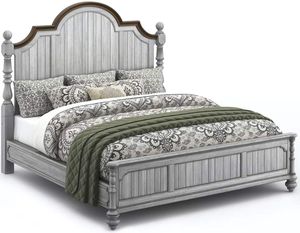 Flexsteel® Plymouth® Distressed Graywash King Panel Bed