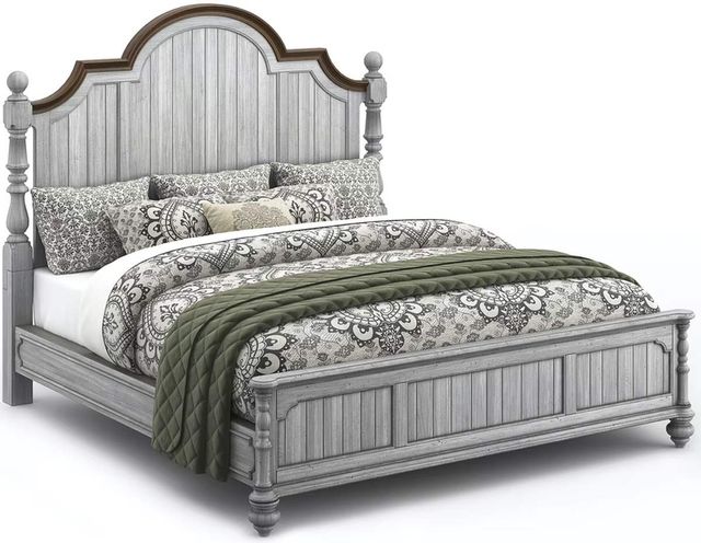 Flexsteel® Plymouth® Distressed Graywash King Panel Bed 0