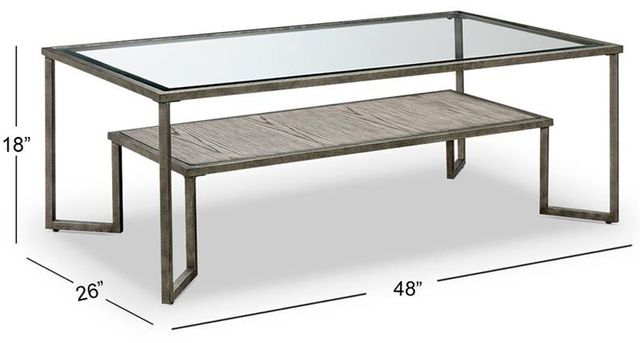 Magnussen® Home Bendishaw Coventry Grey and Zinc Rectangular Cocktail Table 3