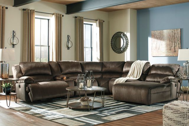 Signature Design by Ashley® Clonmel Chocolate 6 Piece Sectional with Power Reclining 28