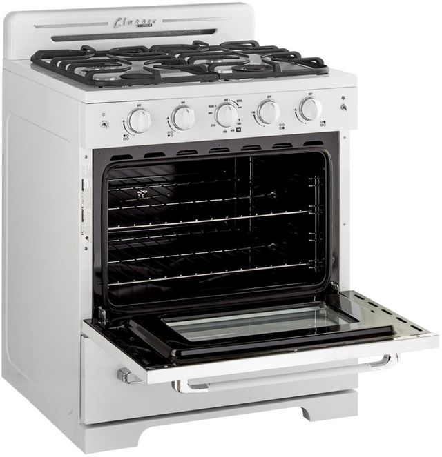 Unique® Appliances Classic Retro 30" Marshmallow White Freestanding Natural Gas Range 3