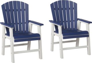 Signature Design by Ashley® Toretto 2-Piece Blue/White Outdoor Dining Arm Chair Set