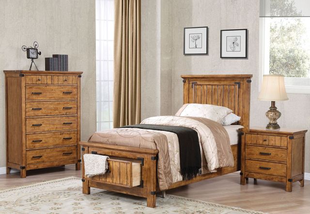 Coaster® Brenner Rustic Honey Twin Storage Bed 2