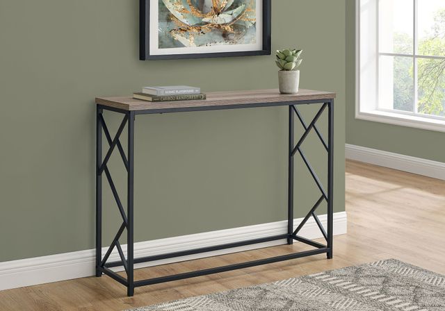 Monarch Specialties Inc. Taupe 44" Black Metal Hall Console Table 2