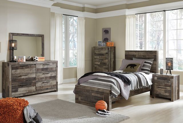Tête de lit à panneaux simple simple Derekson, brun, Benchcraft® 11