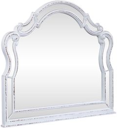 Liberty Furniture Magnolia Manor Antique White Scalloped Mirror