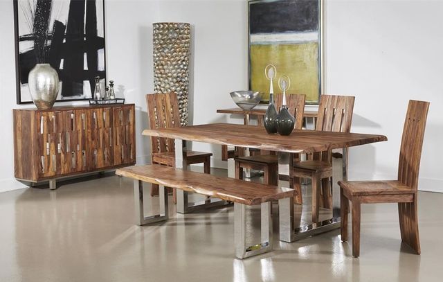 Coast2Coast Home™ Brownstone Nut Brown/Chrome Dining Table-3