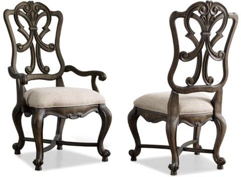 Hooker® Furniture Rhapsody 2-Piece Beige/Reclaimed Natural Dining Arm Chair Set