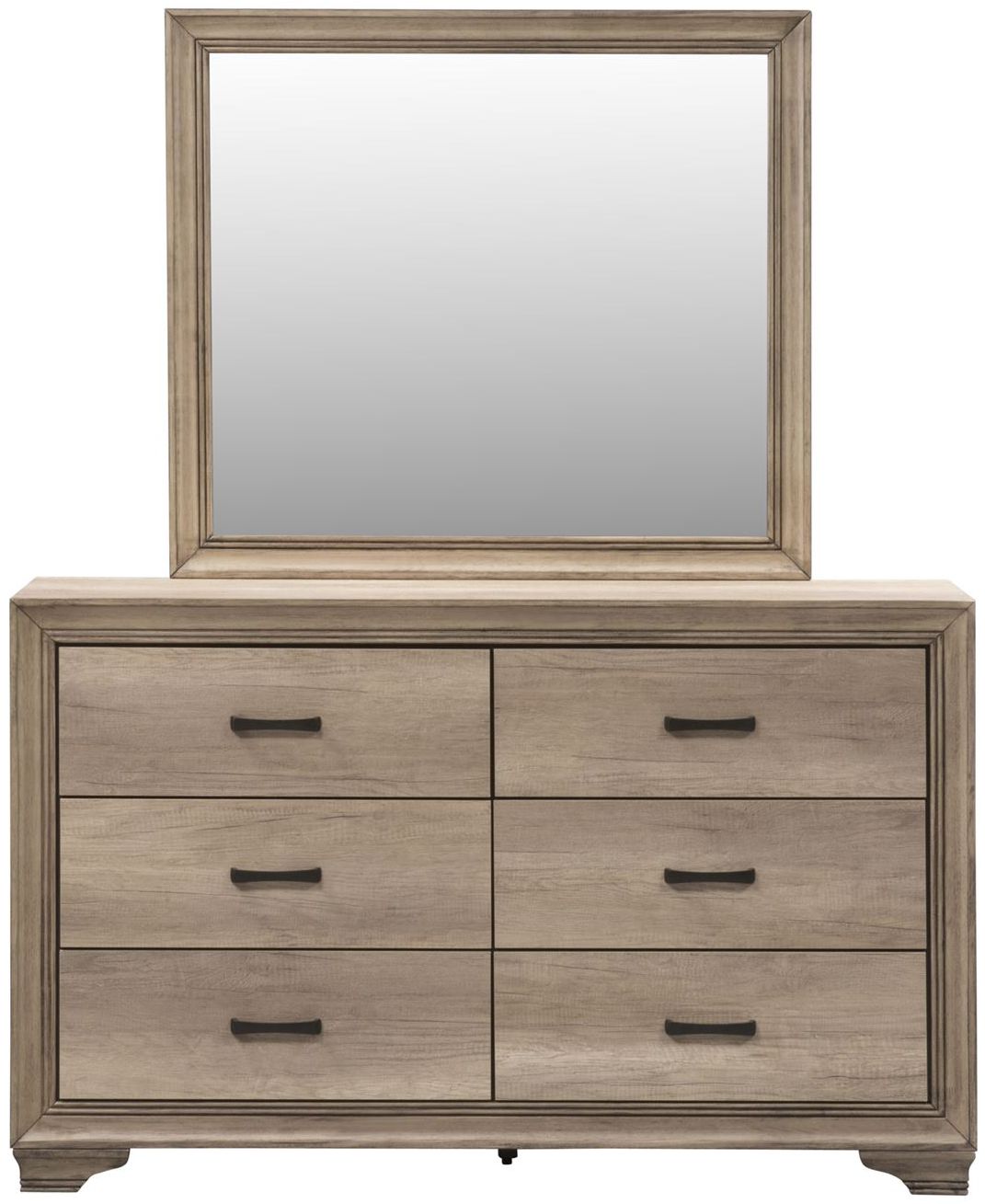 Liberty Furniture Sun Valley Sandstone 6 Drawer Dresser and Mirror
