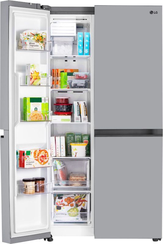 LG 27.6-cu ft Side-by-Side Refrigerator with Ice Maker (Printproof  Stainless Steel) in the Side-by-Side Refrigerators department at