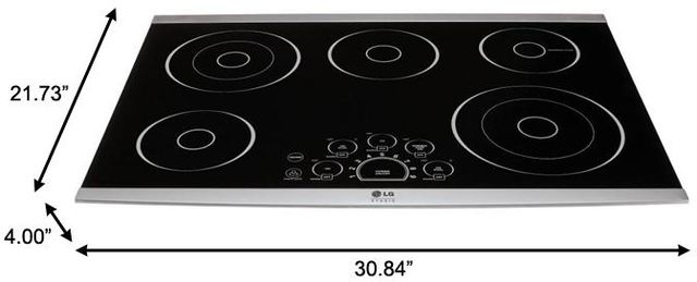 LG Studio 36" Stainless Steel Frame Electric Cooktop 6