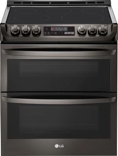 LG 30" Black Stainless Steel Slide In Electric Double Oven Range-LTE4815BD