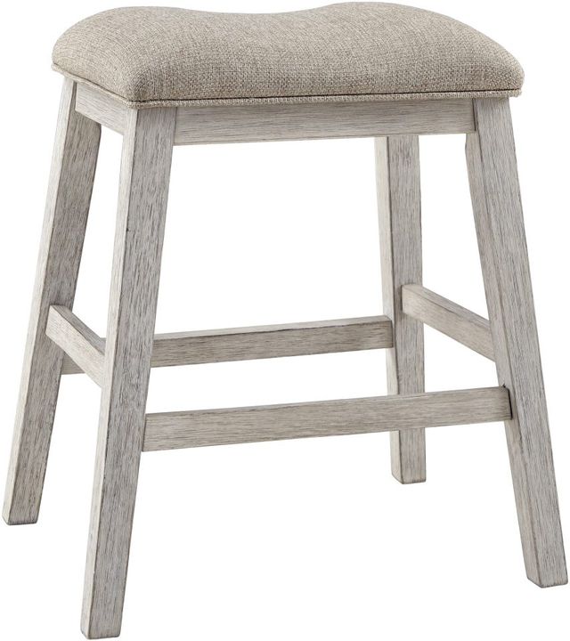 Signature Design by Ashley® Skempton White/Light Brown Counter Height Bar Stool-0