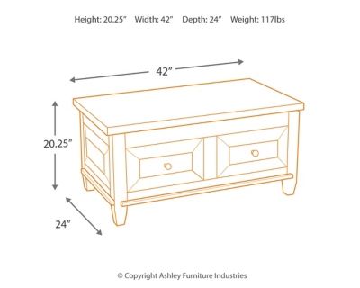 Signature Design by Ashley® Hindell Park Rustic Brown Lift Top Coffee Table 5