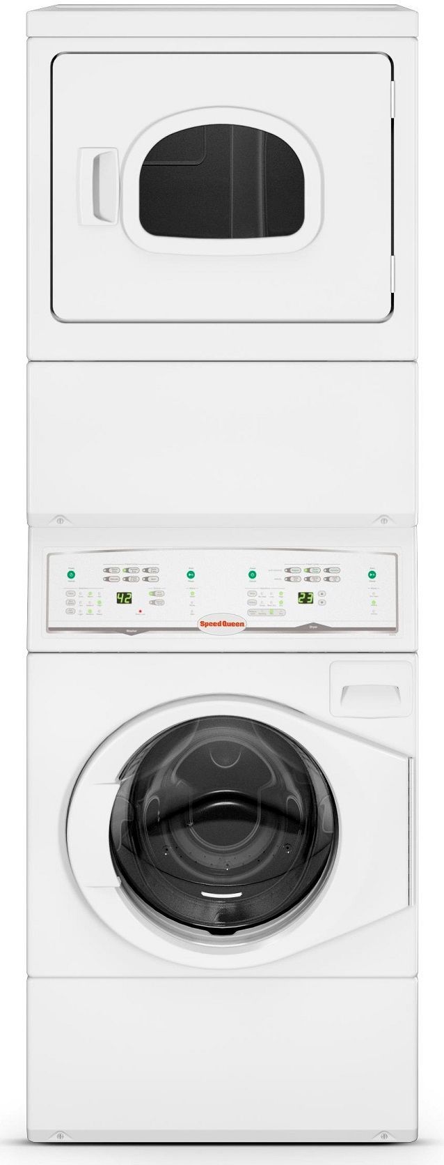 Speed Queen® Commercial 3.42 Cu. Ft. Washer, 7.0 Cu. Ft. Dryer White Stack Laundry-0