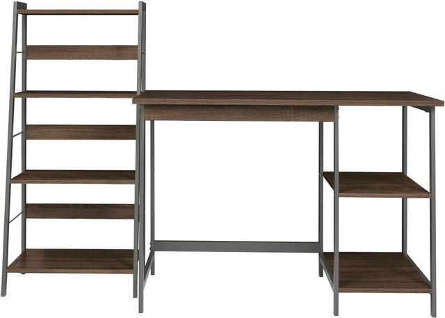Signature Design by Ashley® Soho Warm Brown Home Office Desk and Shelf 1