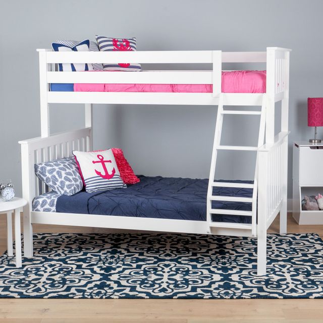 M3 Furniture White Twin/Full Bunk Bed-0