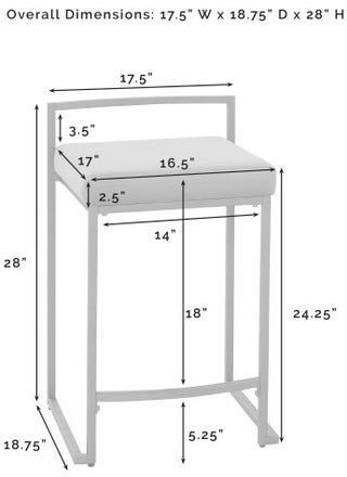 Crosley Furniture® Harlowe 2-Piece Gray/Gold Counter Stool Set | Big ...