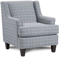 Fusion Furniture Bates Nickle Sterlington Blue Accent Chair